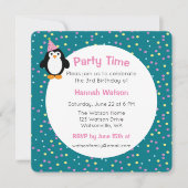 Niedliches Party Pinguin Geburtstagsparty Einladun Einladung (Vorderseite)