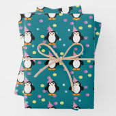 Niedliches Party Pinguin Geschenkpapier Set (Beispiel)