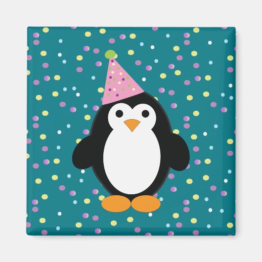 Niedliches Party Pinguin Magnet (Vorne)