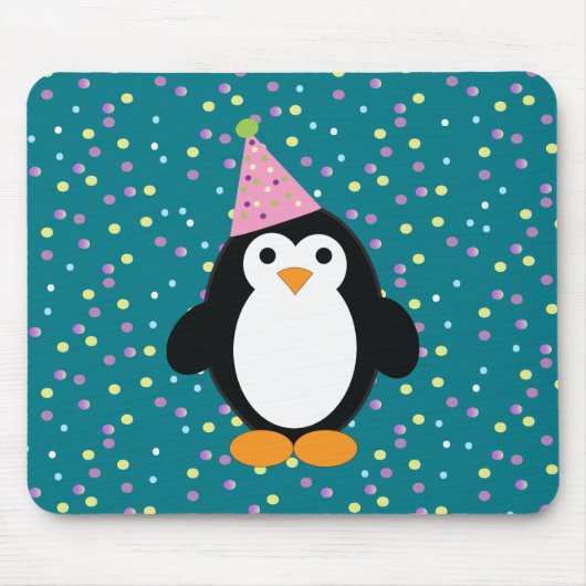 Niedliches Party Pinguin Mousepad (Vorne)
