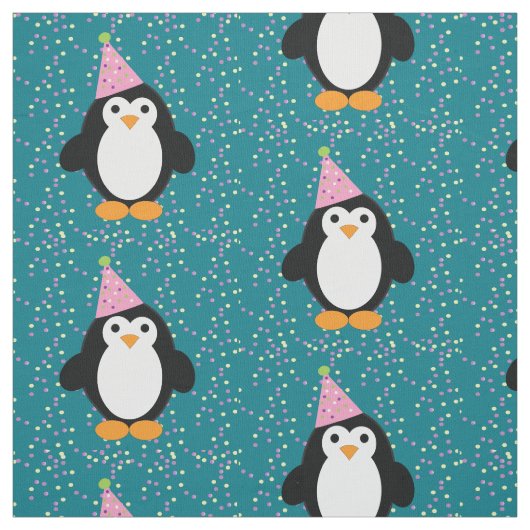 Niedliches Party Pinguin Stoff (Muster)
