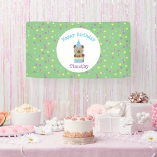 Niedliches Party Teddy Bear Geburtstag Banner