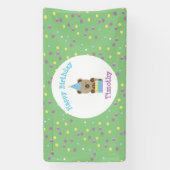 Niedliches Party Teddy Bear Geburtstag Banner (Vertikal)