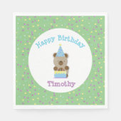 Niedliches Party Teddy Bear Geburtstag Serviette (Vorderseite)