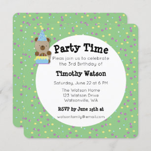 Niedliches Party Teddy Bear Geburtstagsparty Einla Einladung