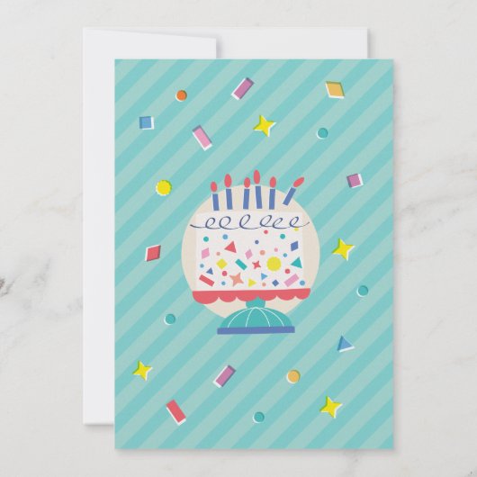 Niedliches Party Tier zum Geburtstag Einladung (Rückseite)