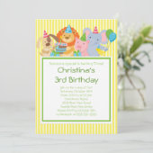 Niedliches Party Tiere Einladungen zur Geburtstags (Stehend Vorderseite)