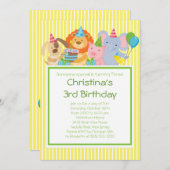 Niedliches Party Tiere Einladungen zur Geburtstags (Vorne/Hinten)