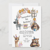 Niedliches Party TiereGeburtstagszeit-Party Einlad Einladung (Vorderseite)