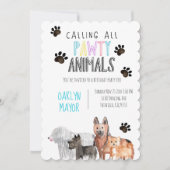 Niedliches Party Tierhund Thema Kind Geburtstag ei Einladung (Vorderseite)