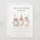 Niedliches Party Vögel Kindergeburtstag Custom Fot Dankeskarte (Vorderseite)