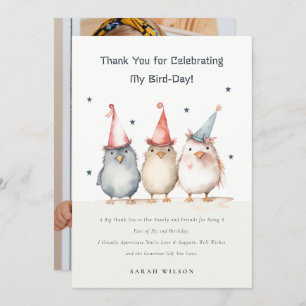 Niedliches Party Vögel Kindergeburtstag Custom Fot Dankeskarte