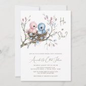 Niedliches Party von Vögeln bei Säuglingen Einladung (Vorderseite)