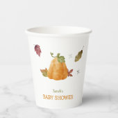 Niedliches Party Wasserfarbe Pumpkin Fall Pappbecher (Vorderseite)