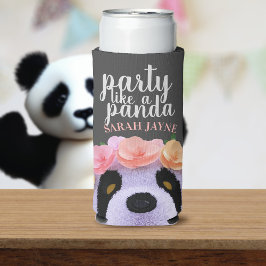 Niedliches Party wie ein Panda-Name Seltzer Can Co Selters Dosenkühler