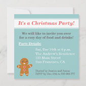 Niedliches Party zu Weihnachten mit Rentier, Santa Einladung (Rückseite)