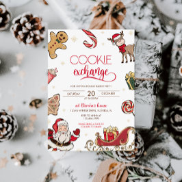 Niedliches Party zum Cookie-Austausch für Weihnach Einladung