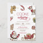 Niedliches Party zum Cookie-Austausch für Weihnach Einladung (Vorderseite)