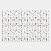 Niedliches Pastel Baby-Tiermuster Geschenkpapier Set (Vorderseite)