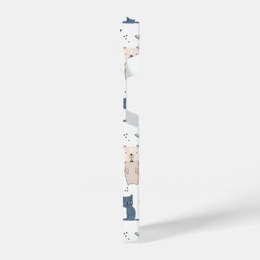 Niedliches Pastel Baby-Tiermuster iPhone Hülle (Linke Seite)