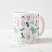 Niedliches Pastel Baby-Tiermuster Jumbo-Tasse (Vorderseite Rechts)