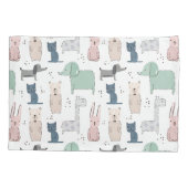 Niedliches Pastel Baby-Tiermuster Kissenbezug (Rückseite)
