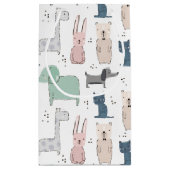 Niedliches Pastel Baby-Tiermuster Kleine Geschenktüte (Rückseite)