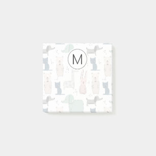 Niedliches Pastel Baby-Tiermuster Post-it Klebezettel