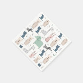 Niedliches Pastel Baby-Tiermuster Serviette (Ecke)