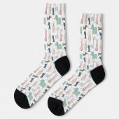 Niedliches Pastel Baby-Tiermuster Socken (Linkes Detail)