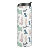 Niedliches Pastel Baby-Tiermuster Thermosbecher (Nach links gedreht)