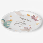 Niedliches Pastel Dragon Kindergeburtstag Party Pappteller (Schrägansicht)