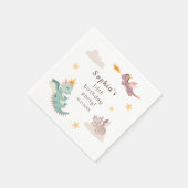 Niedliches Pastel Dragon Kindergeburtstag Party Serviette (Ecke)