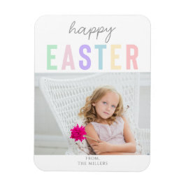 Niedliches Pastel Happy Oaster Typografy Foto Magnet