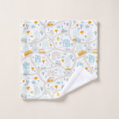 Niedliches Pastel-Nachbarschaftsbild Badhandtuch Set (Waschlappen)