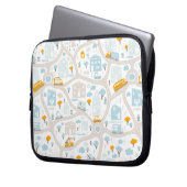 Niedliches Pastel-Nachbarschaftsbild Laptopschutzhülle (Vorderseite Links)
