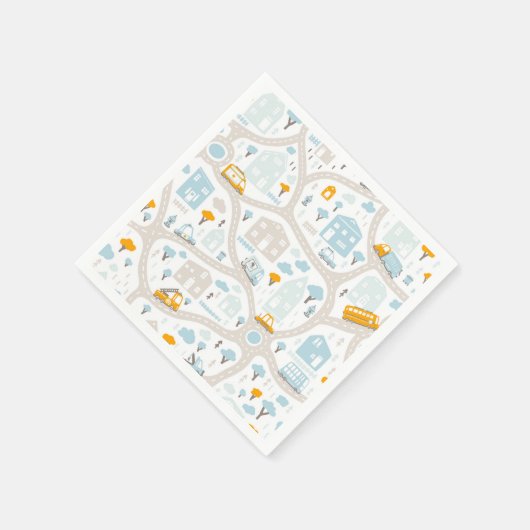 Niedliches Pastel-Nachbarschaftsbild Serviette (Ecke)