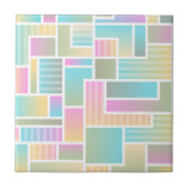 Niedliches Pastel Ombre Rainbow Geometrisches Must Fliese (Vorderseite)