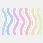 Niedliches Pastel-Rainbow-Farbstreifenmuster Geschenkpapier Set (Vorderseite)