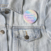 Niedliches Pastel Rainbow Sparkle Kindergeburtstag Button (Beispiel)
