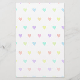 Niedliches Pastel-Regenbogen-Herzmuster Briefpapier