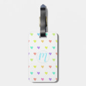 Niedliches Pastel-Regenbogen-Herzmuster Gepäckanhänger (Rückseite vertikal)
