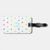 Niedliches Pastel-Regenbogen-Herzmuster Gepäckanhänger (Rückseite horizontal)