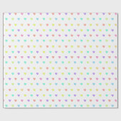 Niedliches Pastel-Regenbogen-Herzmuster Geschenkpapier (Flach)