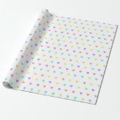 Niedliches Pastel-Regenbogen-Herzmuster Geschenkpapier (Ungerollt)