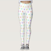 Niedliches Pastel-Regenbogen-Herzmuster Leggings (Vorderseite)