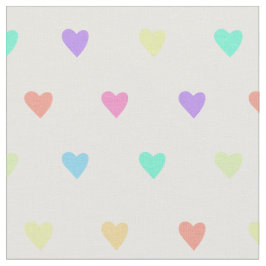 Niedliches Pastel-Regenbogen-Herzmuster Stoff