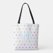 Niedliches Pastel-Regenbogen-Herzmuster Tasche (Rückseite)