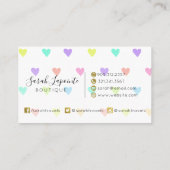 Niedliches Pastel-Regenbogen-Herzmuster Visitenkarte (Rückseite)