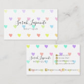 Niedliches Pastel-Regenbogen-Herzmuster Visitenkarte (Vorne/Hinten)